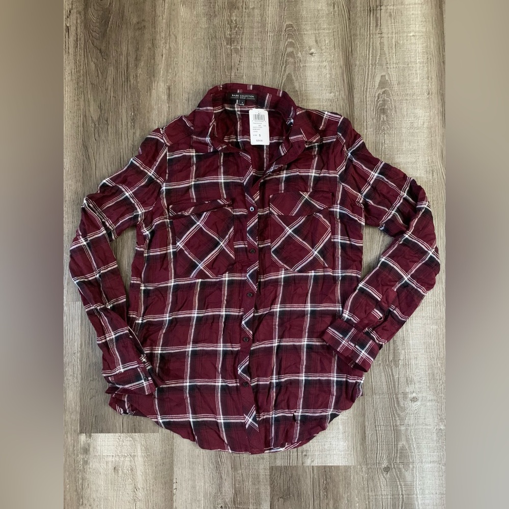 NWT! Windsor Women’s Burgundy Plaid Flannel Shirt